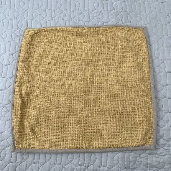 Pottery Barn Pillow Sham Cover Cotton Woven Euro Yellow Gold 20” Square Coastal - Picture 10 of 10